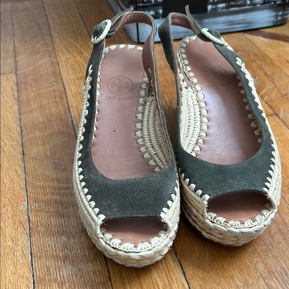 Tory Burch Shoes - Tory Burch Green Espadrille Slip-On Shoes